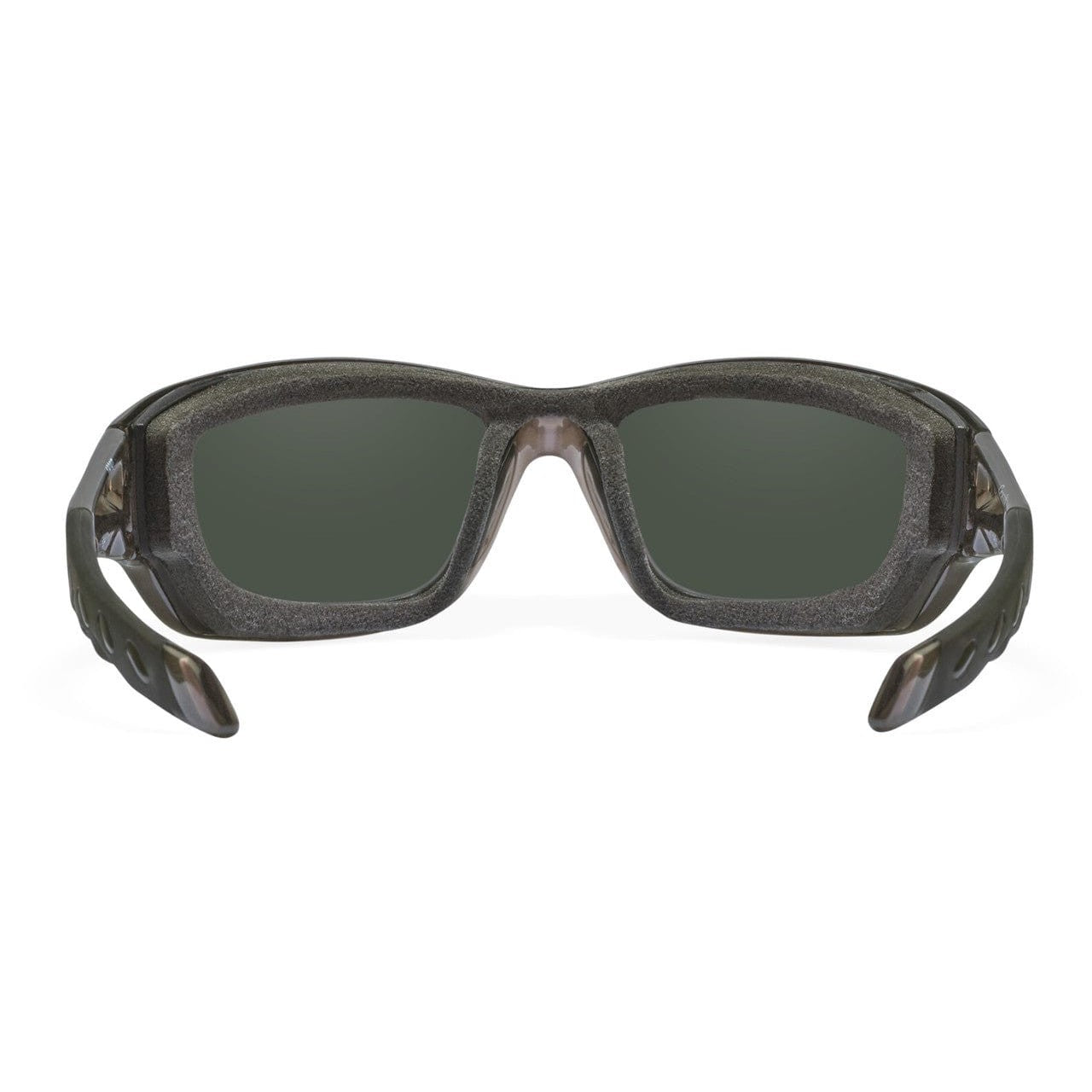 Wiley X Gravity Black Crystal frame with Captivate polarized blue mirror lens back
