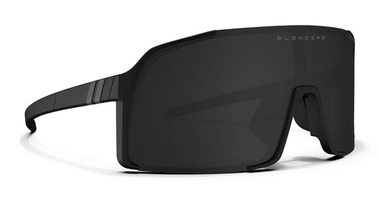 Blenders Expose sunglasses, matte black shield with smoke lens