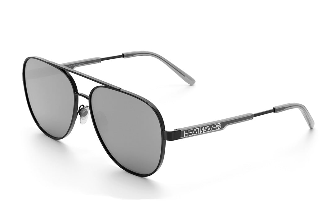 Heat Wave Incline, satin black frame, silver lens