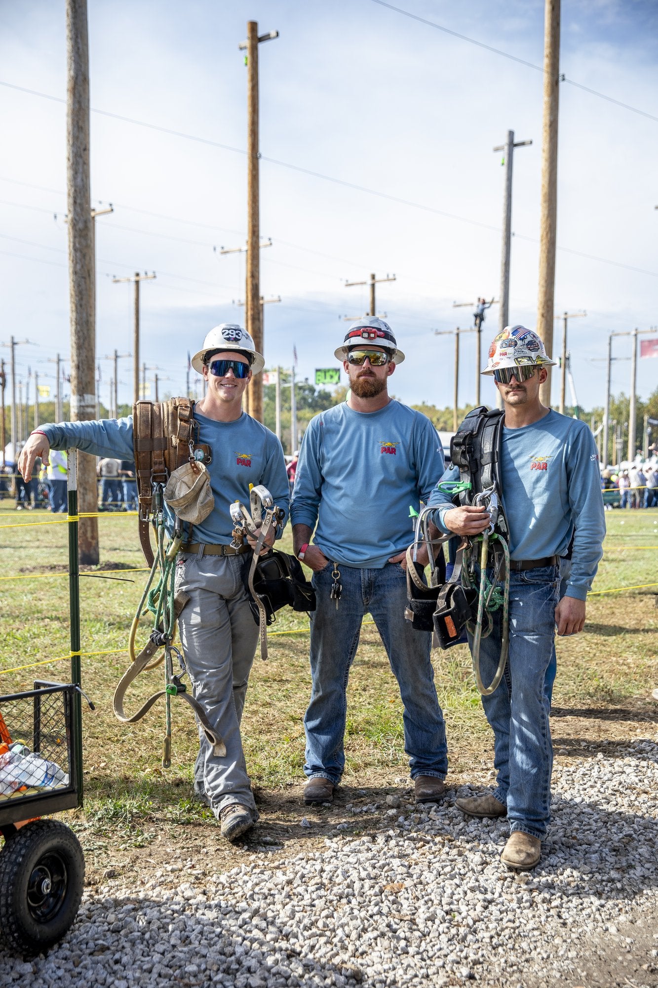 Linemen wearing Wye Delta Conductors sunglasses