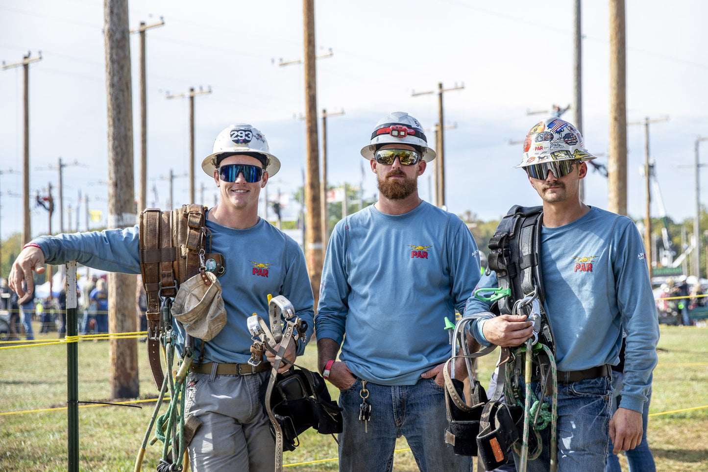 Linemen wearing Wye Delta Conductors sunglasses