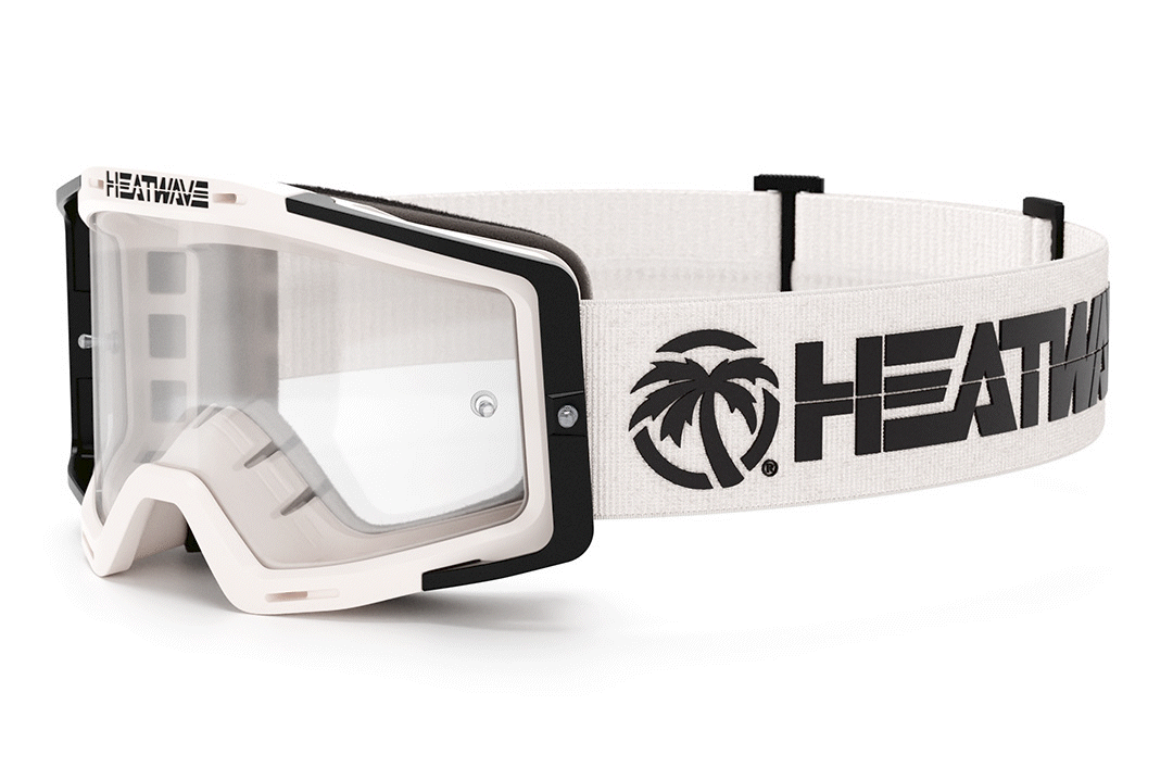 Heat Wave MXG-250 Moto Goggle - Icon Billboard White - Photochromic Lens