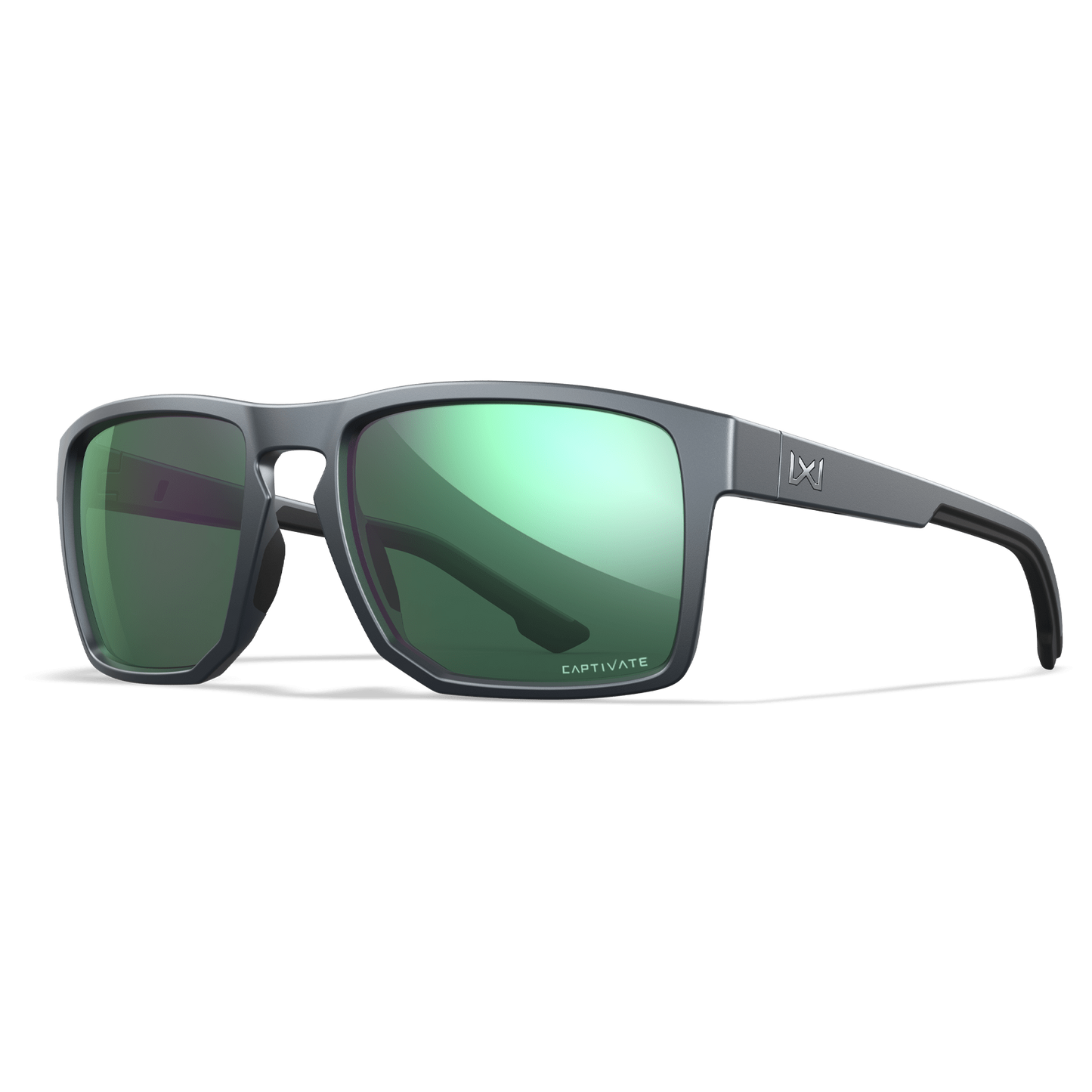 Wiley X Founder Matte Grphite Frame / Polarized Green Mirror Lens