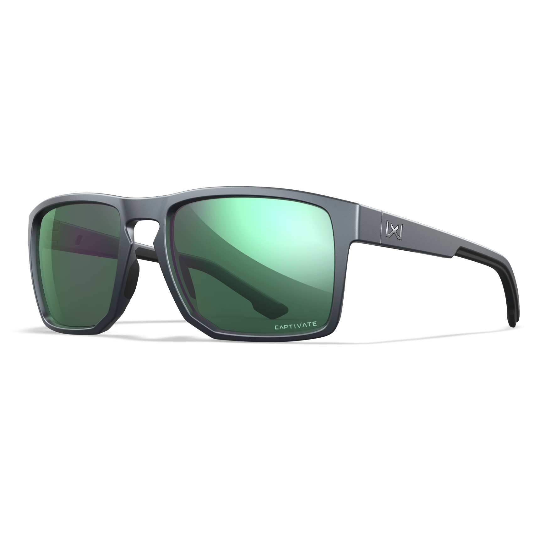 Wiley X Founder Matte Grphite Frame / Polarized Green Mirror Lens