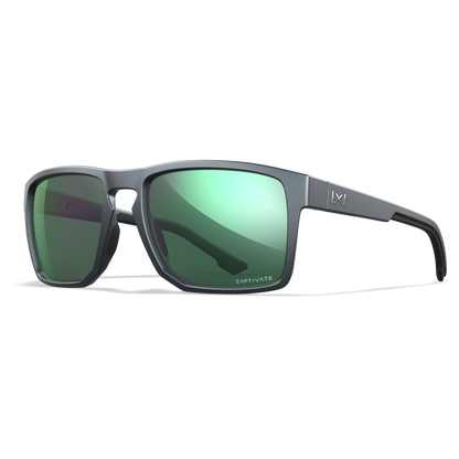 Wiley X Founder Matte Grphite Frame / Polarized Green Mirror Lens