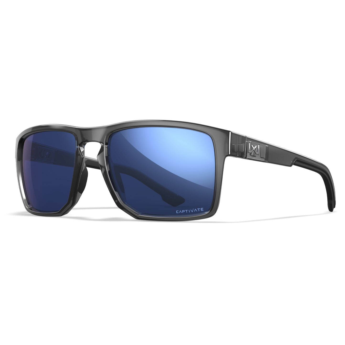 Wiley X Founder Gloss Black Frame / Polarized Blue Mirror Lens