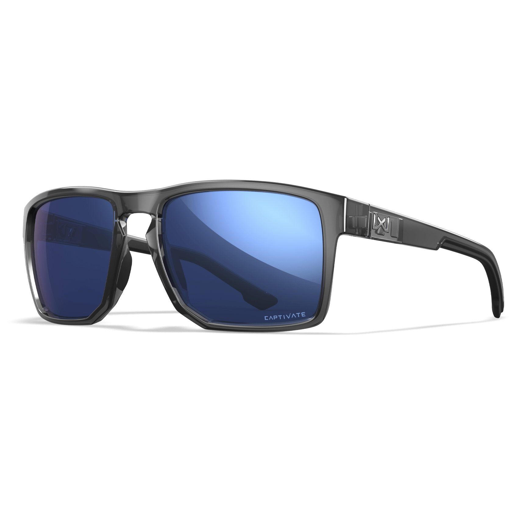 Wiley X Founder Gloss Black Frame / Polarized Blue Mirror Lens