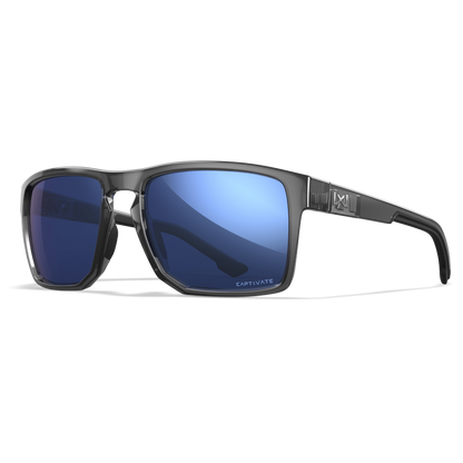 Wiley X Founder Gloss Black Frame / Polarized Blue Mirror Lens
