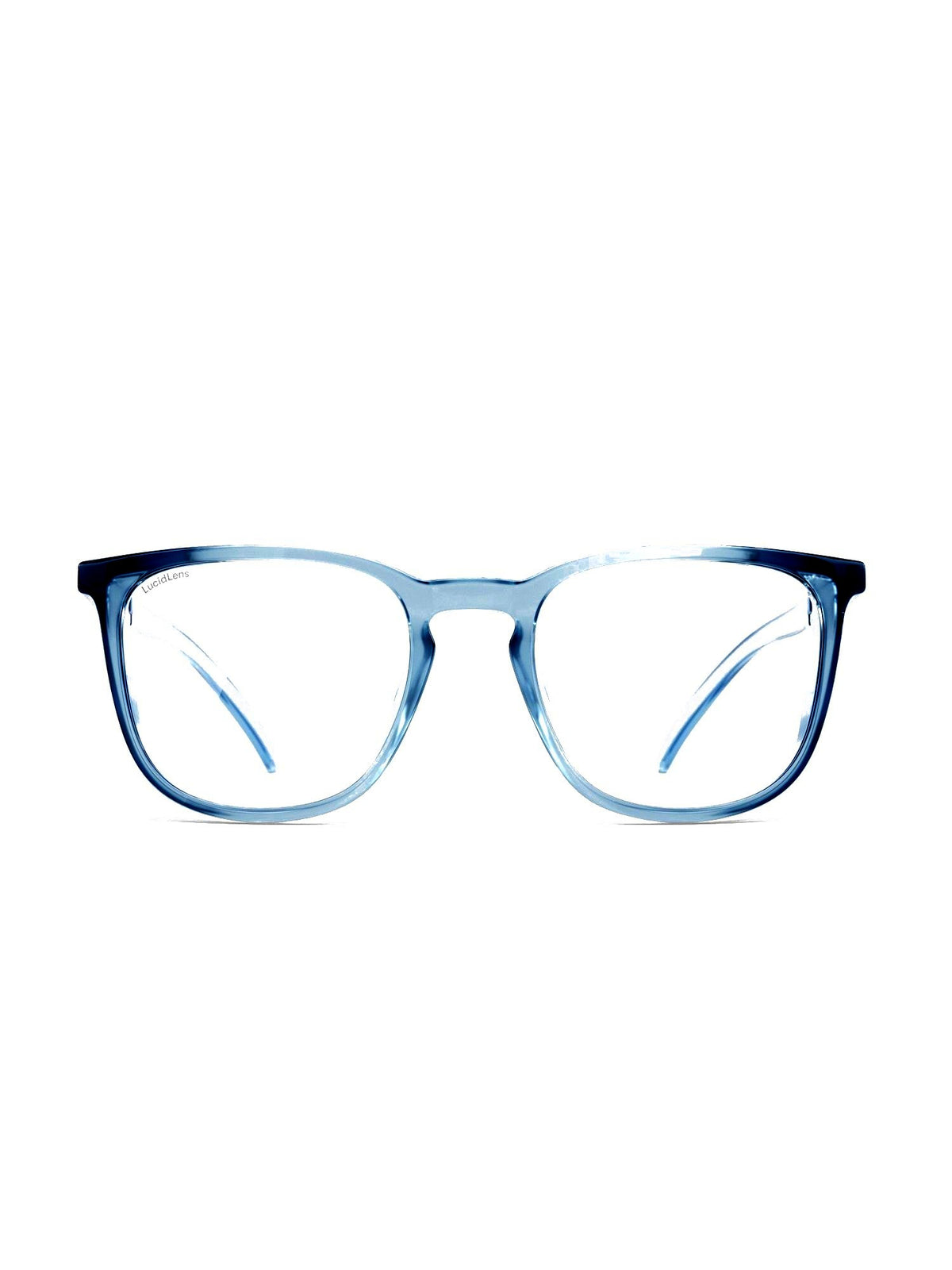 Stoggles Square, denim frame, front view