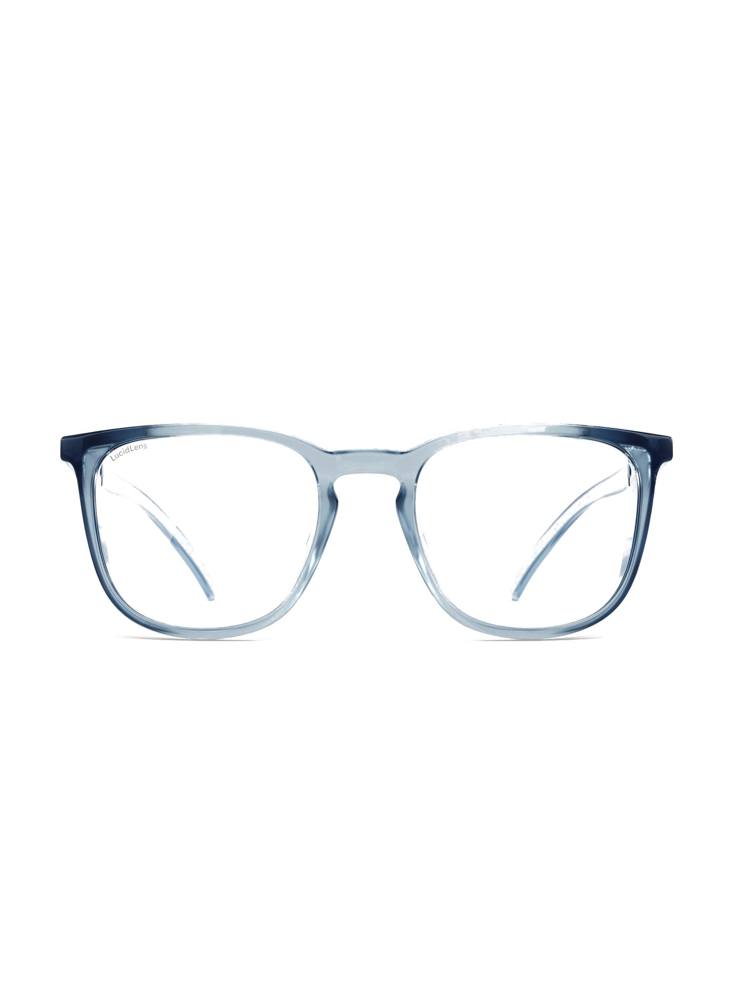 Stoggles Square, denim frame, front view