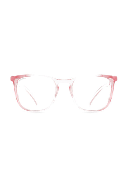 Stoggles Square, blush frame, front view