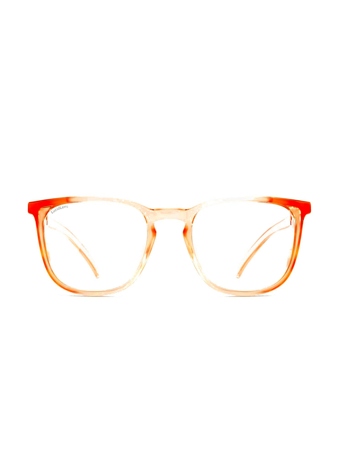 Stoggles Square, peach frame, front view