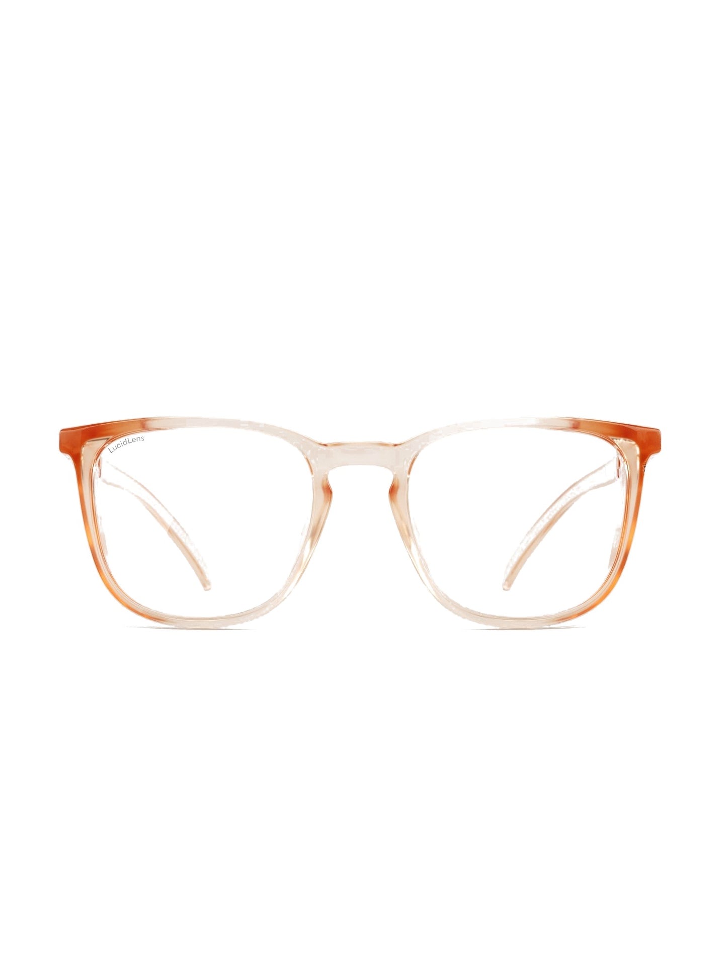 Stoggles Square, peach frame, front view