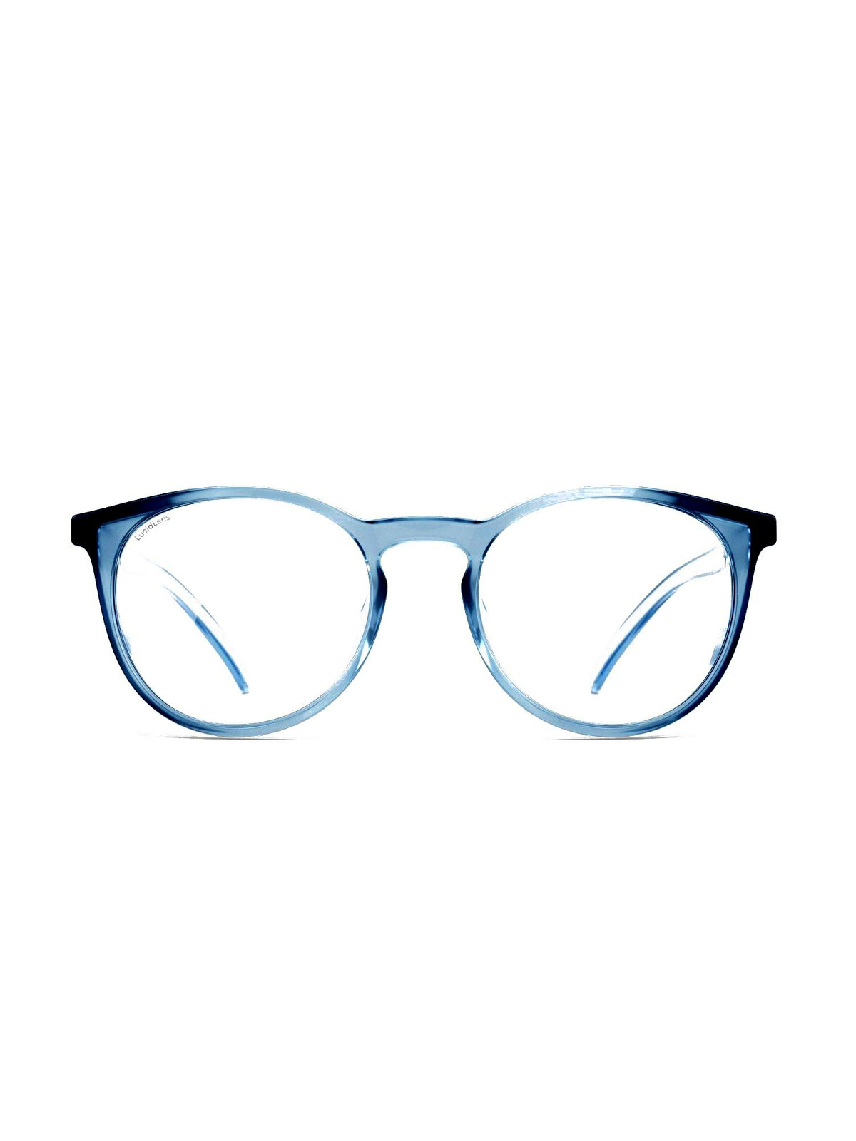 Stoggles Round, denim frame, front view