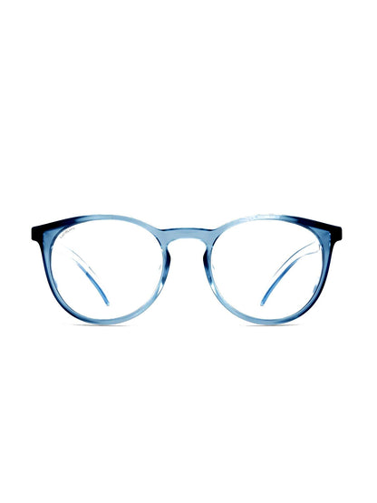 Stoggles Round, denim frame, front view