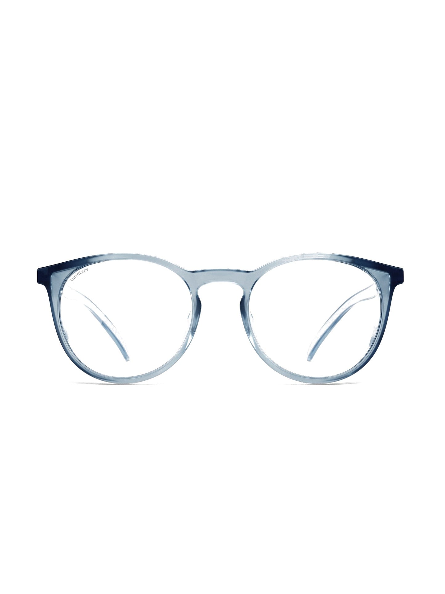 Stoggles Round, denim frame, front view