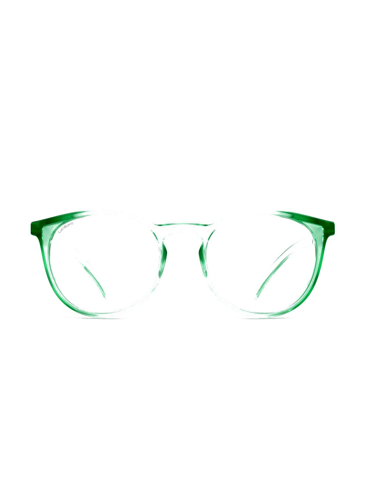 Stoggles Round, jade frame, front view
