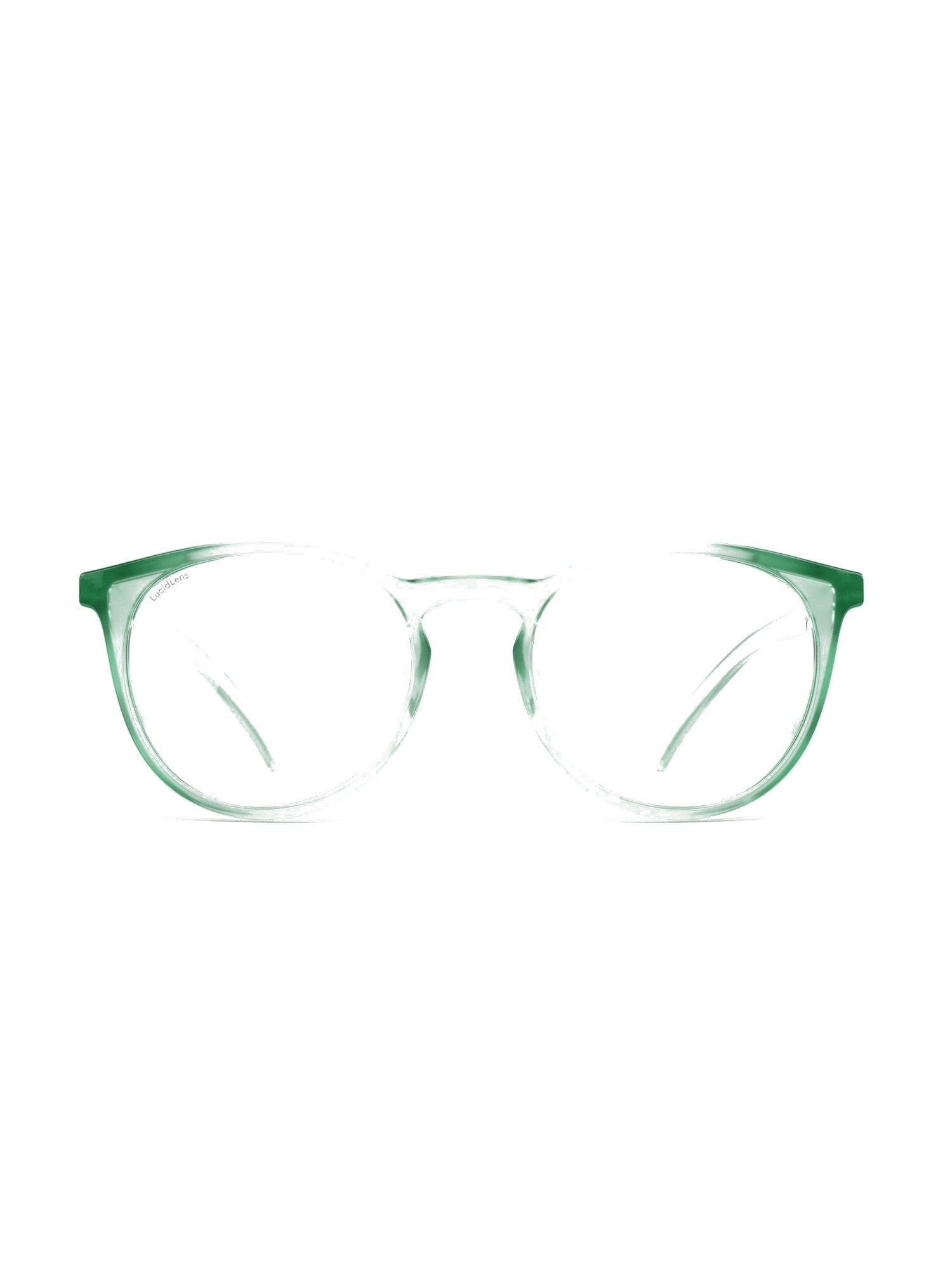 Stoggles Round, jade frame, front view