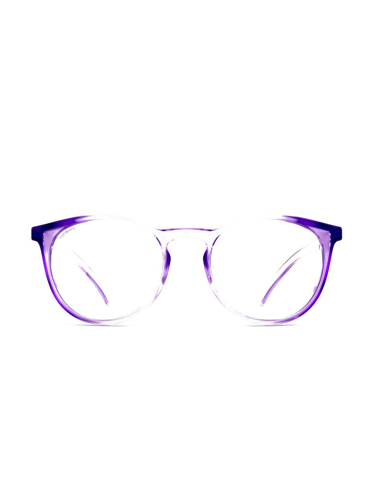 Stoggles Round, lilac frame, front view