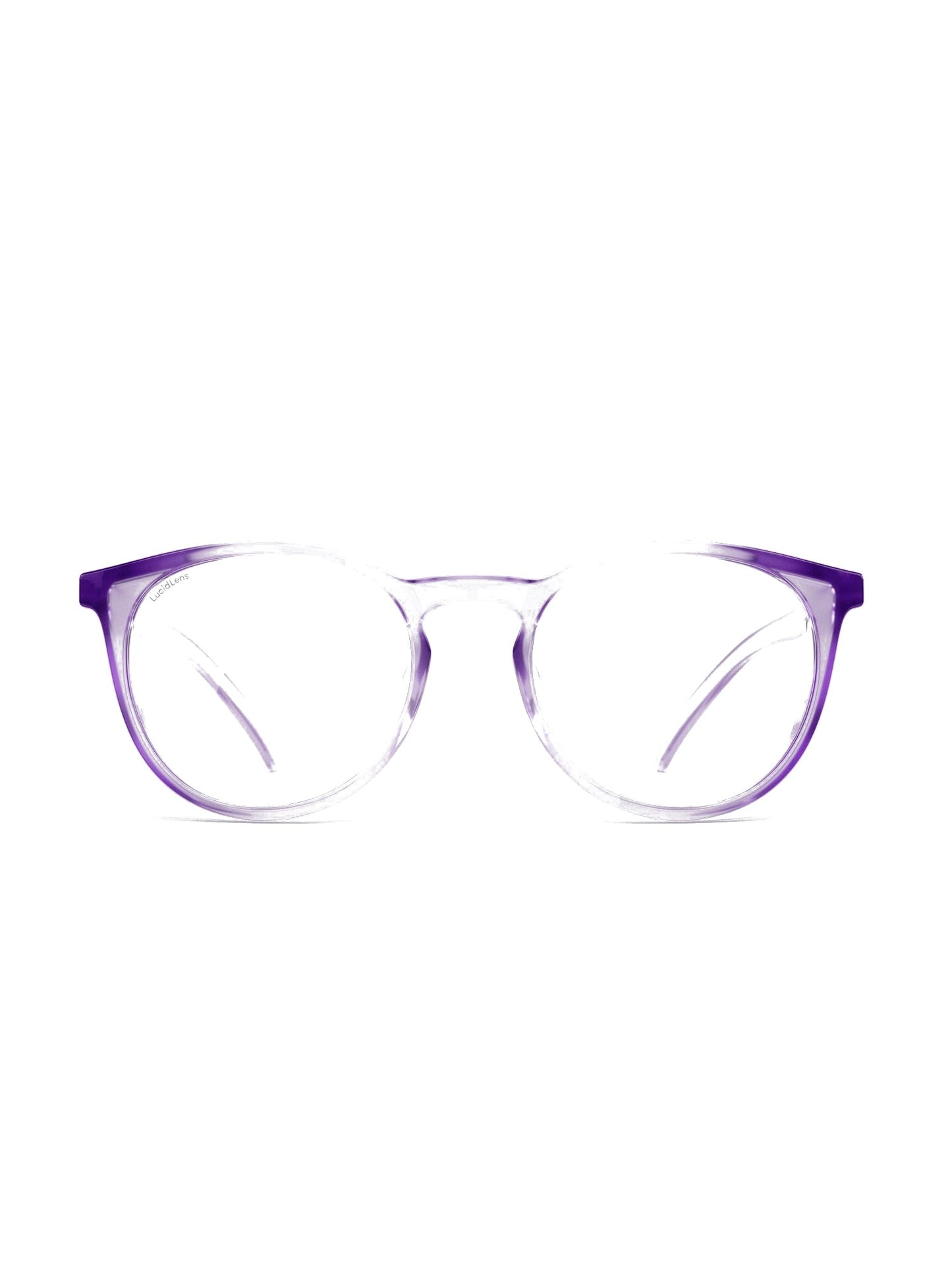 Stoggles Round, lilac frame, front view