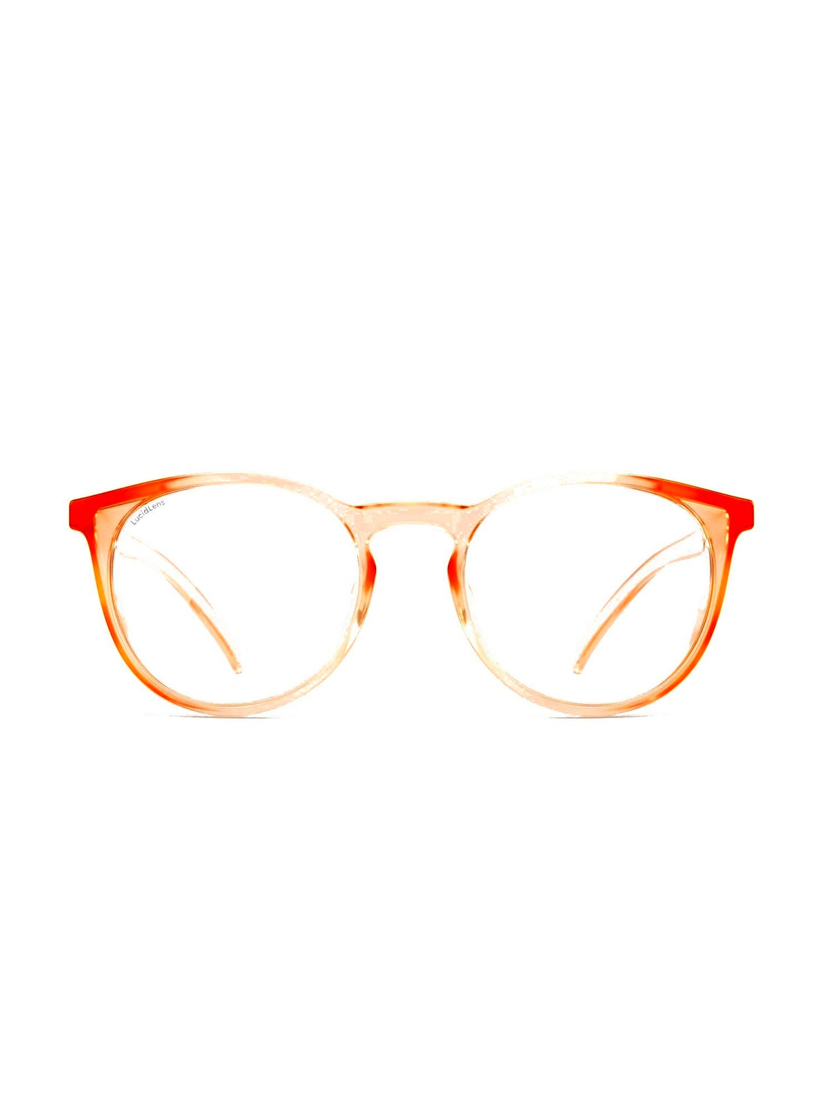 Stoggles Round, peach frame, front view