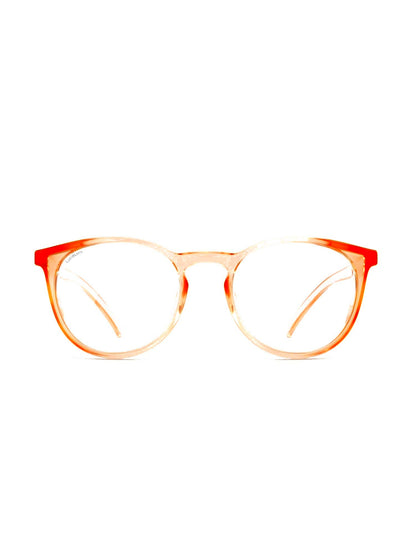 Stoggles Round, peach frame, front view