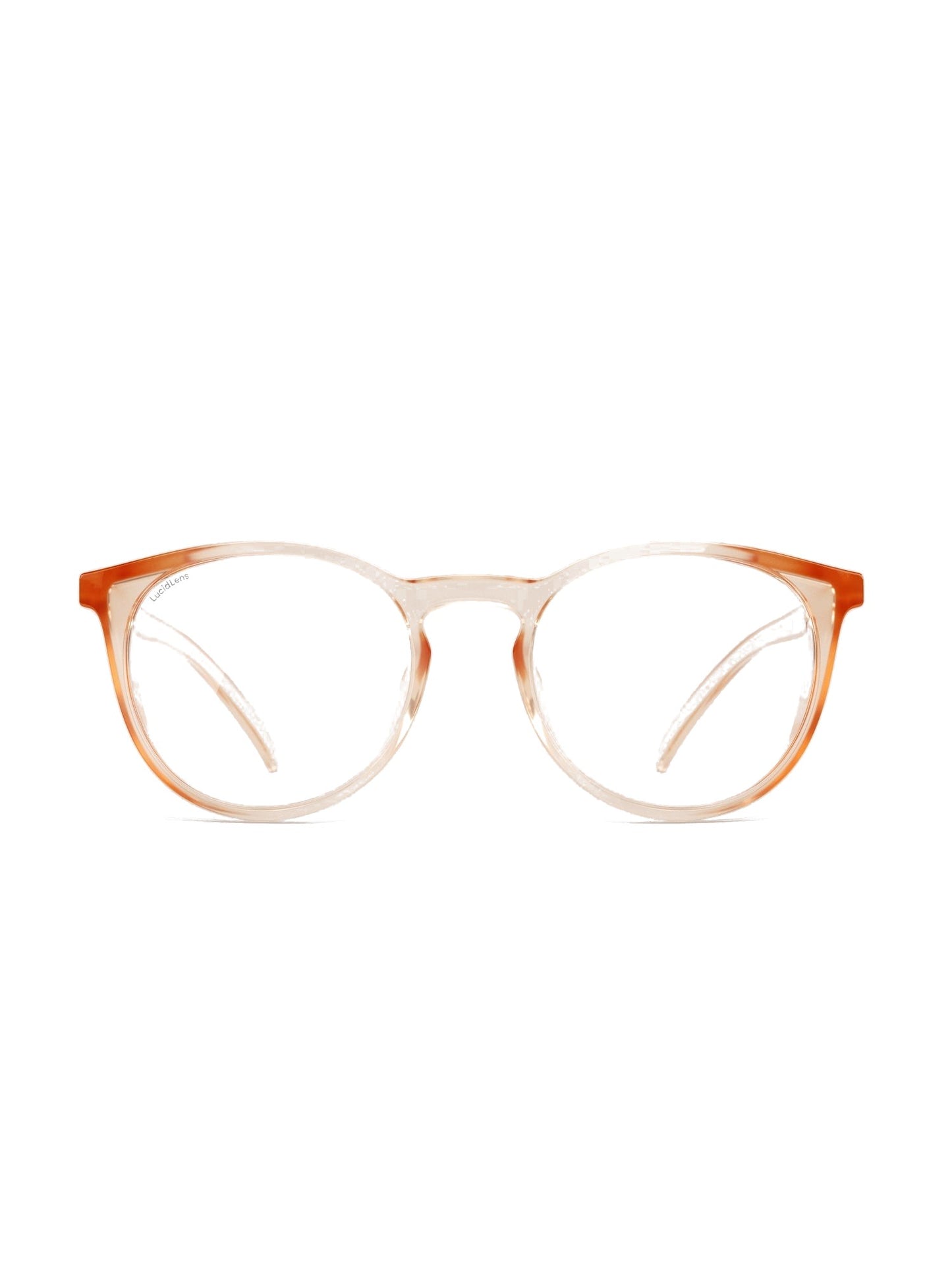 Stoggles Round, peach frame, front view