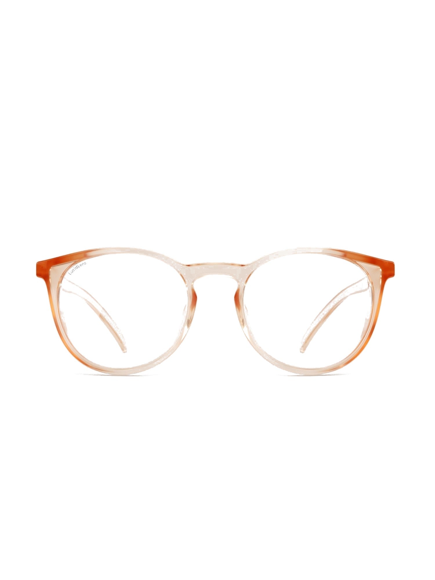 Stoggles Round, peach frame, front view