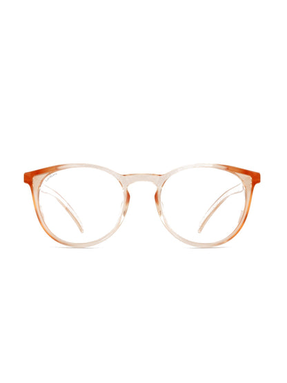 Stoggles Round, peach frame, front view