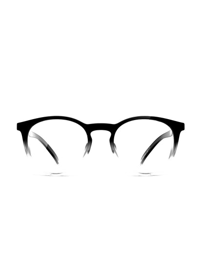 Stoggles Round, black fade frame, front view