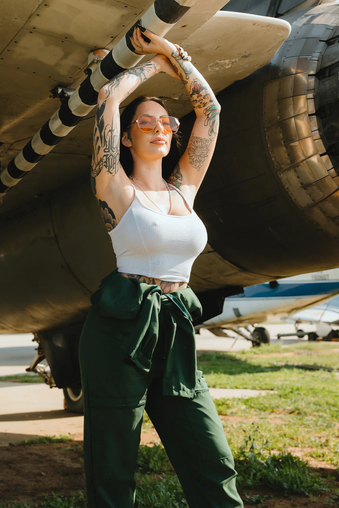 Heat Wave Incline aviator, worn