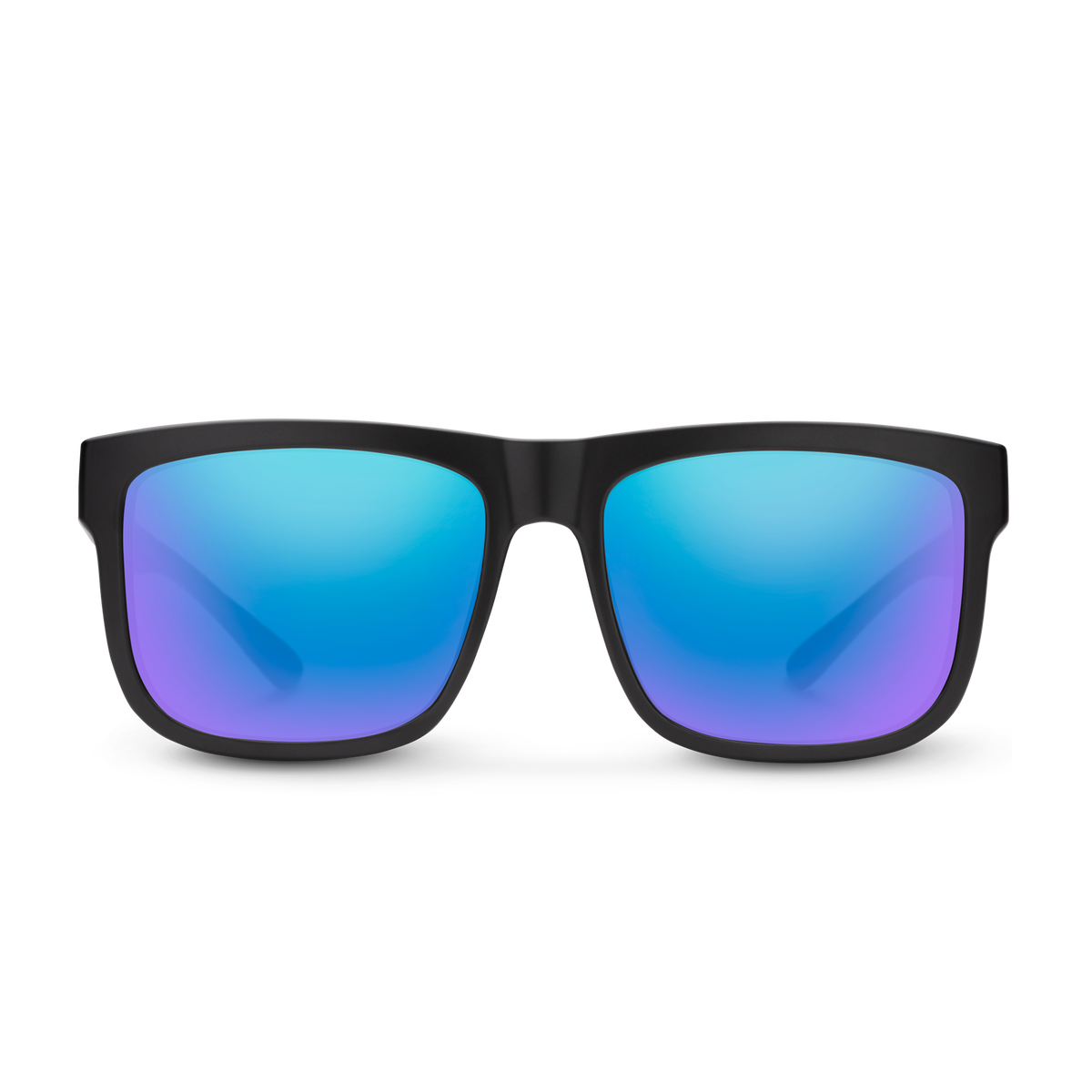 Quiver Matte Black + Polarized Blue Mirror Lens