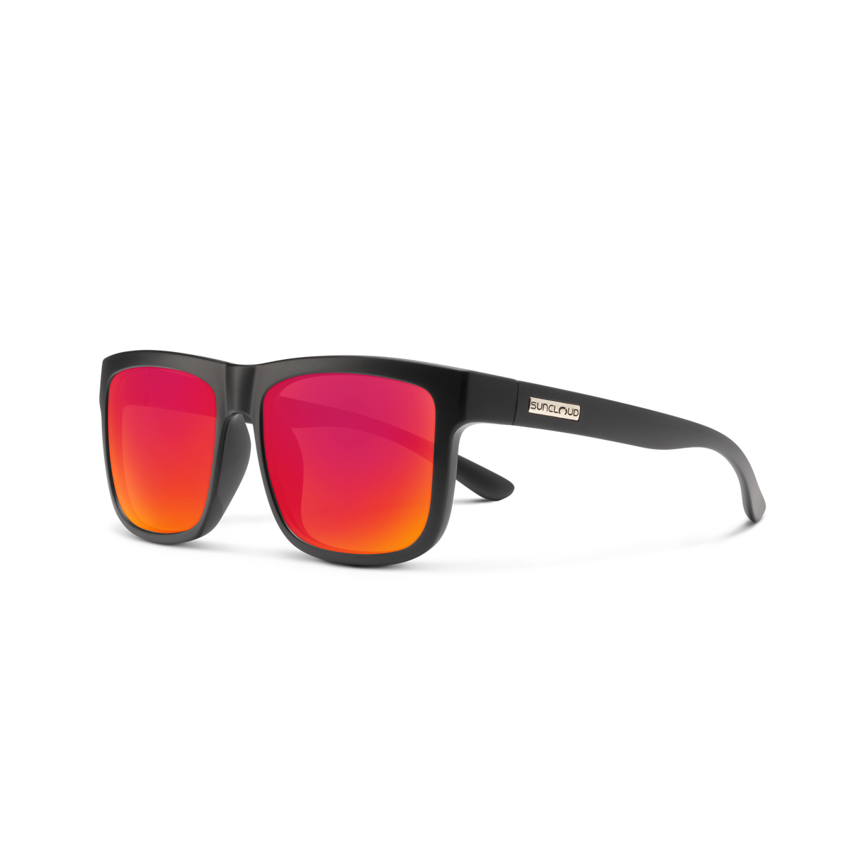 Quiver Matte Black + Polarized Red Mirror Lens