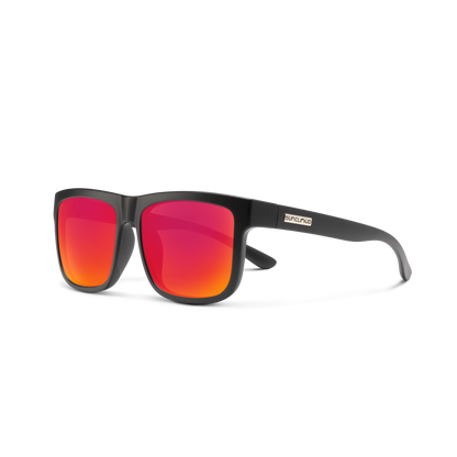 Quiver Matte Black + Polarized Red Mirror Lens