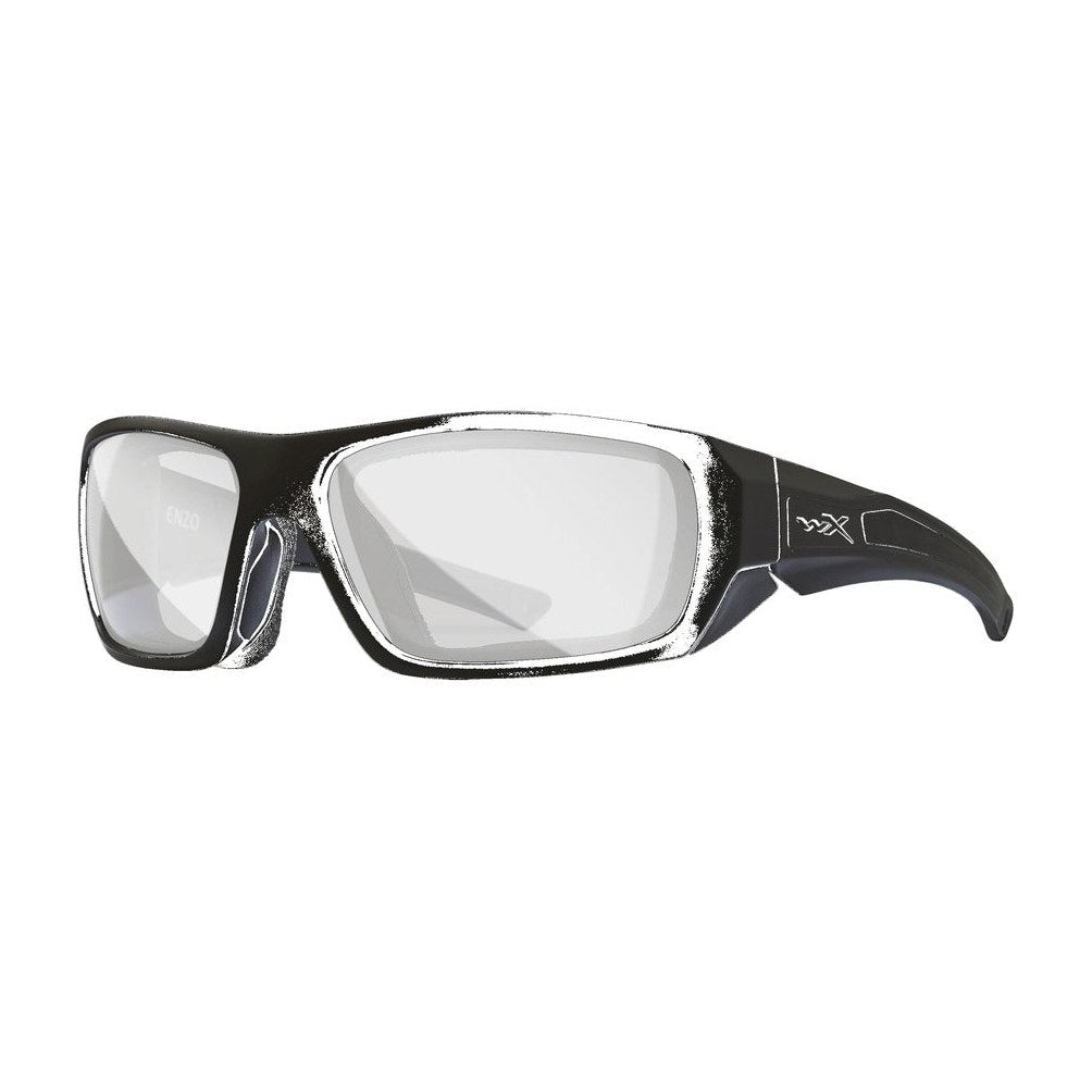 Wiley X Enzo Z87 safety sunglasses - Matte Black Frame / Clear Lens