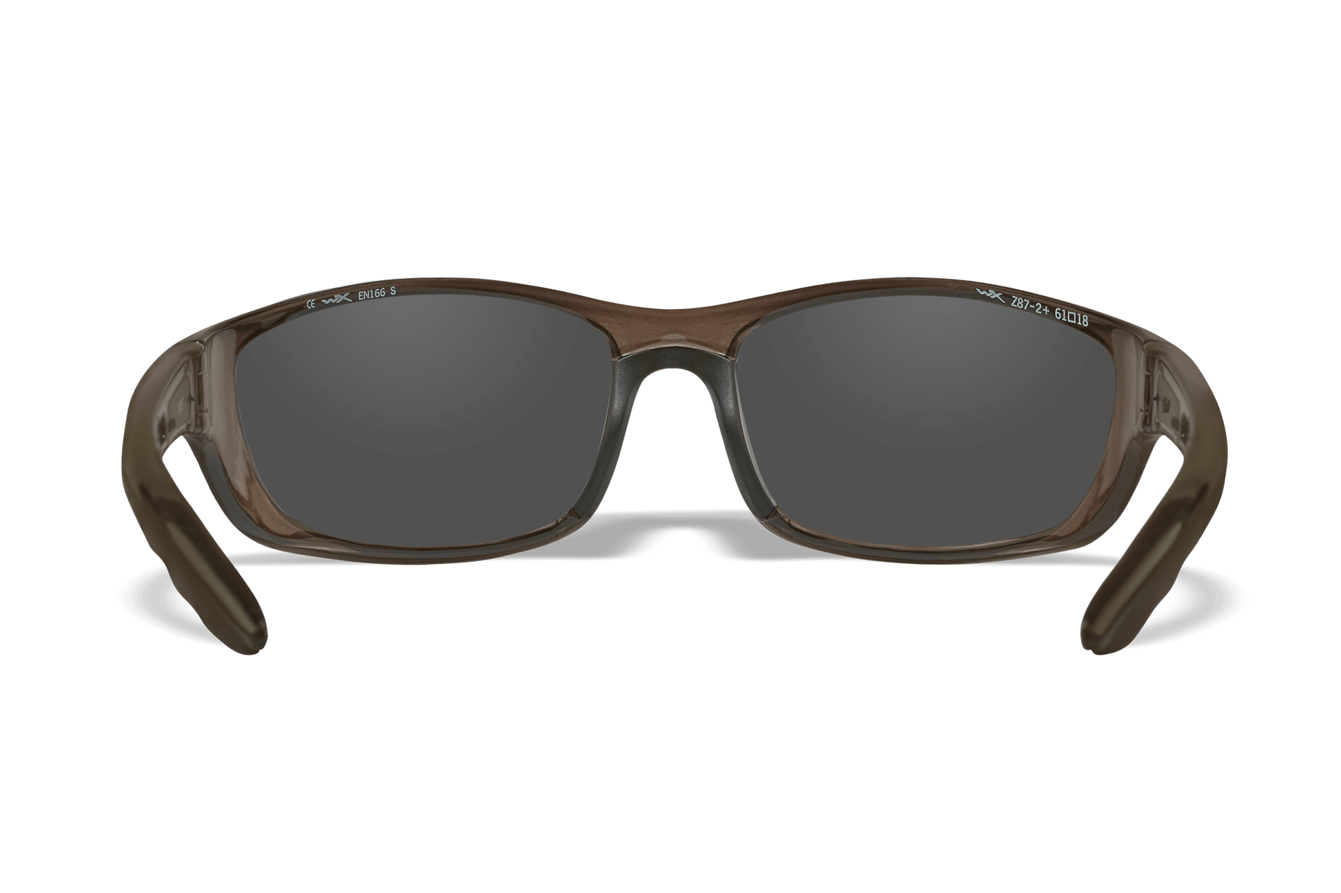 Wiley X P-17 Black Crystal frame, Captivate polarized red mirror lens back