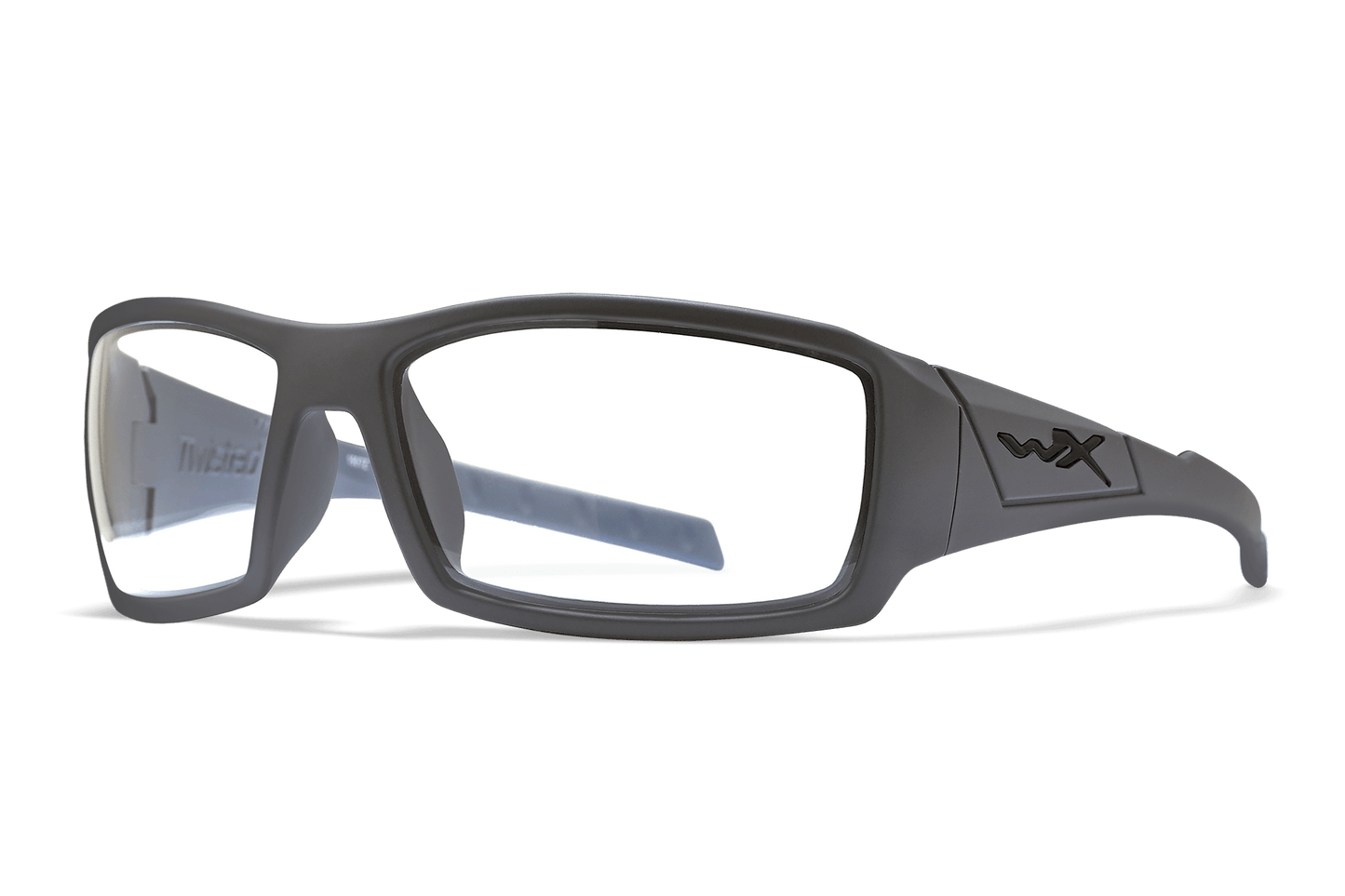 Wiley X Twisted Z87 safety sunglasses - Matte Grey Frame / Polarized Blue Mirror Lens