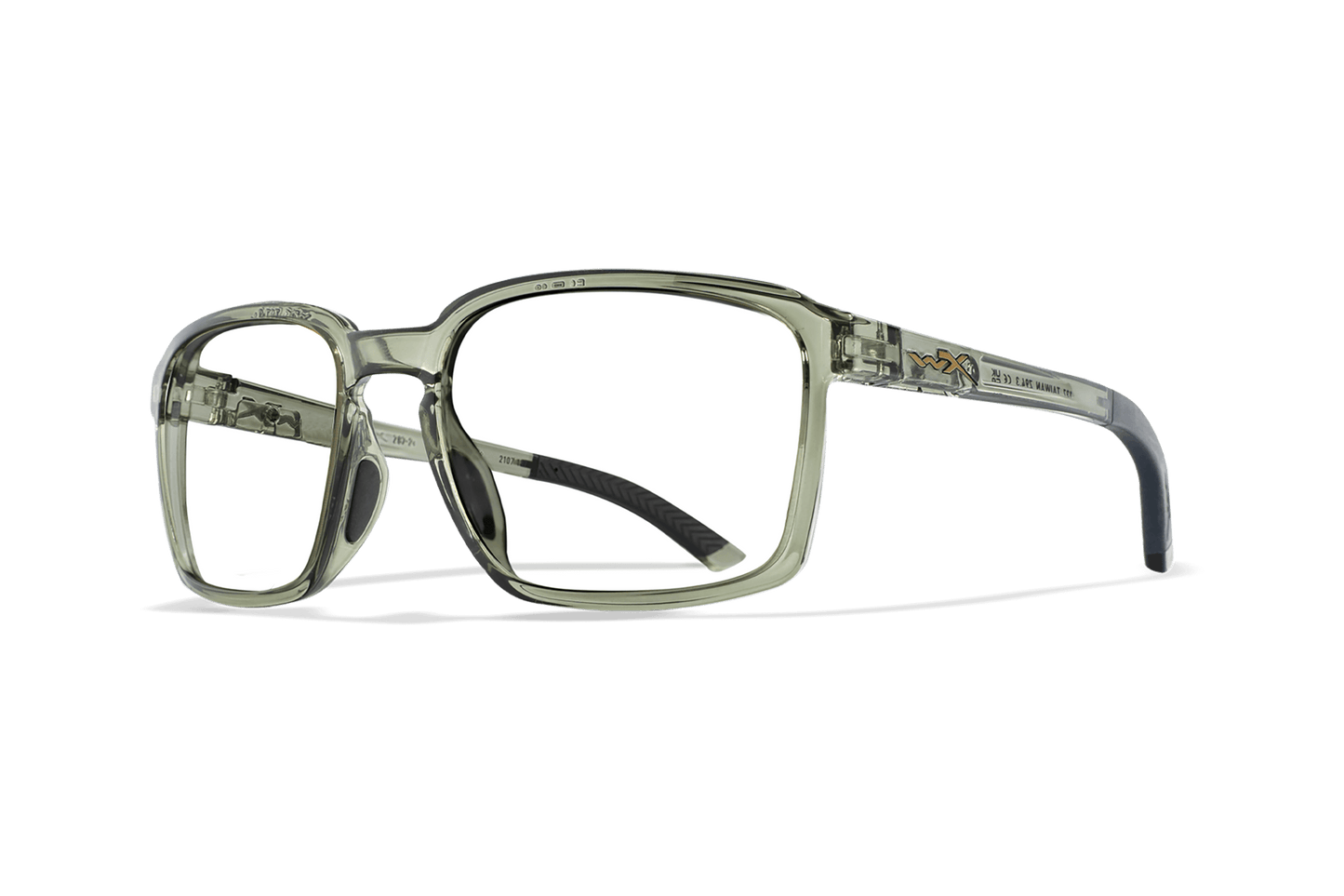 Wiley X Alfa Z87 safety sunglasses - Gloss Crystal Light Olive Frame / Polarized Bronze Mirror Lens