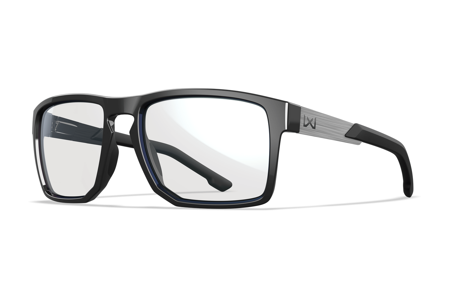Wiley X Apex Z87 safety sunglasses - Gloss Black Frame / Polarized Blue Mirror Lens
