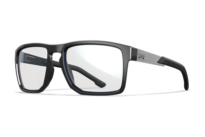 Wiley X Apex Z87 safety sunglasses - Gloss Black Frame / Polarized Blue Mirror Lens