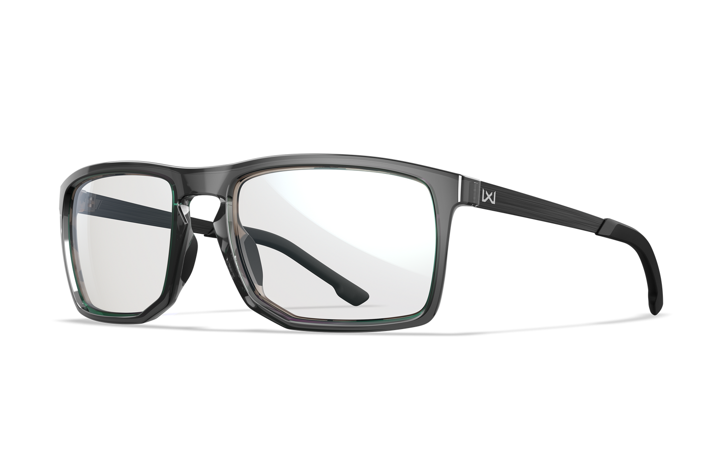 Wiley X Axe Z87 safety sunglasses - Crystal Grey Frame / Polarized Green Mirror Lens