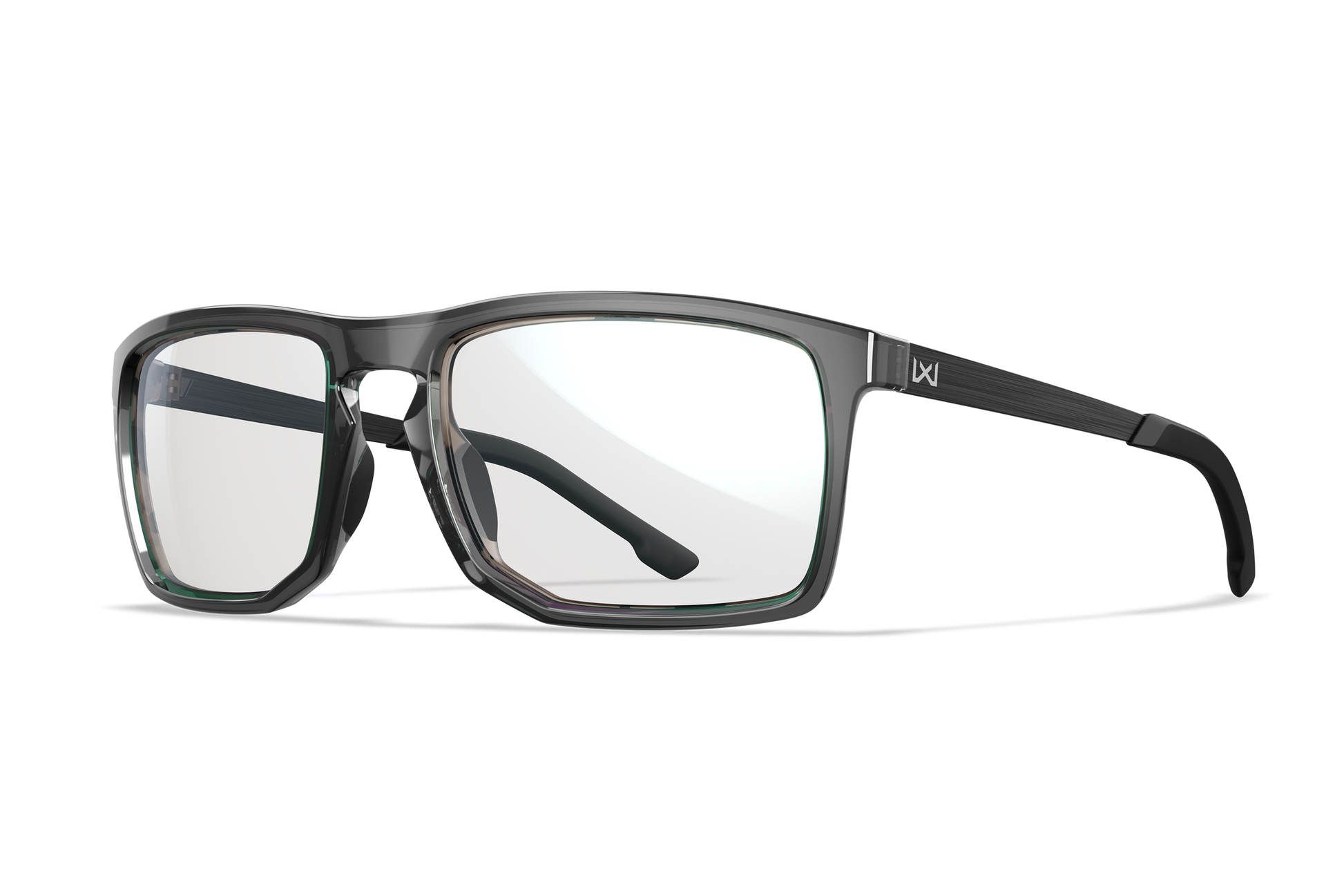 Wiley X Axe Z87 safety sunglasses - Crystal Grey Frame / Polarized Green Mirror Lens