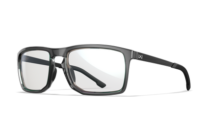Wiley X Axe Z87 safety sunglasses - Crystal Grey Frame / Polarized Green Mirror Lens