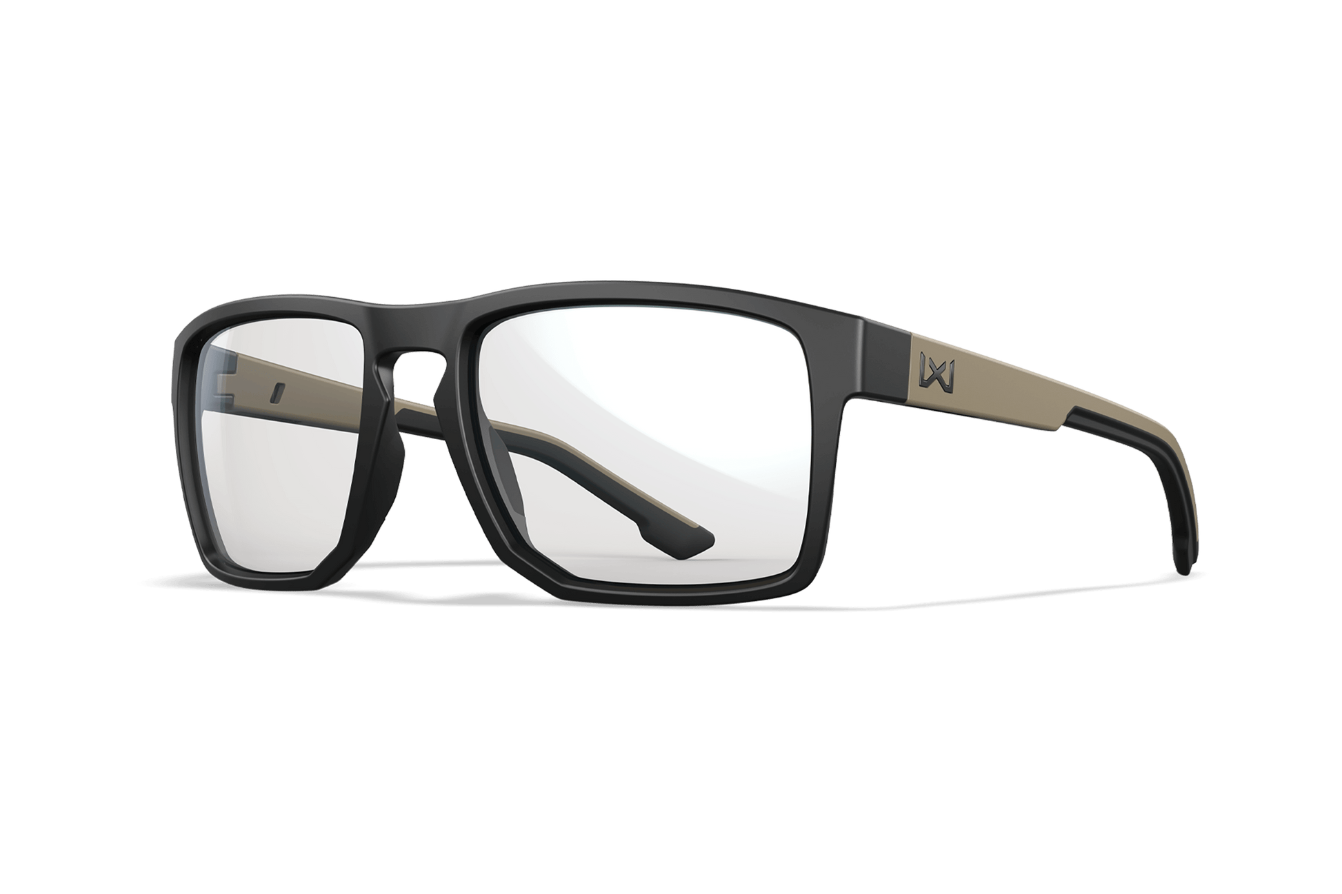 Wiley X Founder Z87 safety sunglasses - Black & Tan Frame / Tungsten Mirror Lens