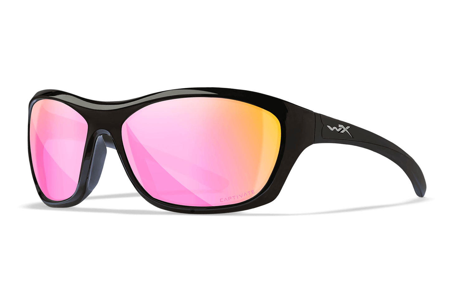 Wiley X Glory Z87 safety sunglasses - Gloss Black Frame / Polarized Rose Gold Mirror Lens