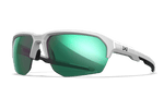 Polished White Frame with CAPTIVATE™ Polarized Green Mirror Lenses