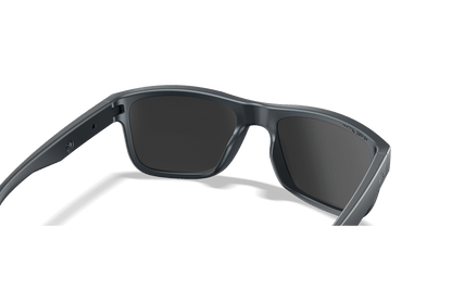 Wiley X Ovation Matte Graphite Grey frame, Captivate polarized green mirror lens back