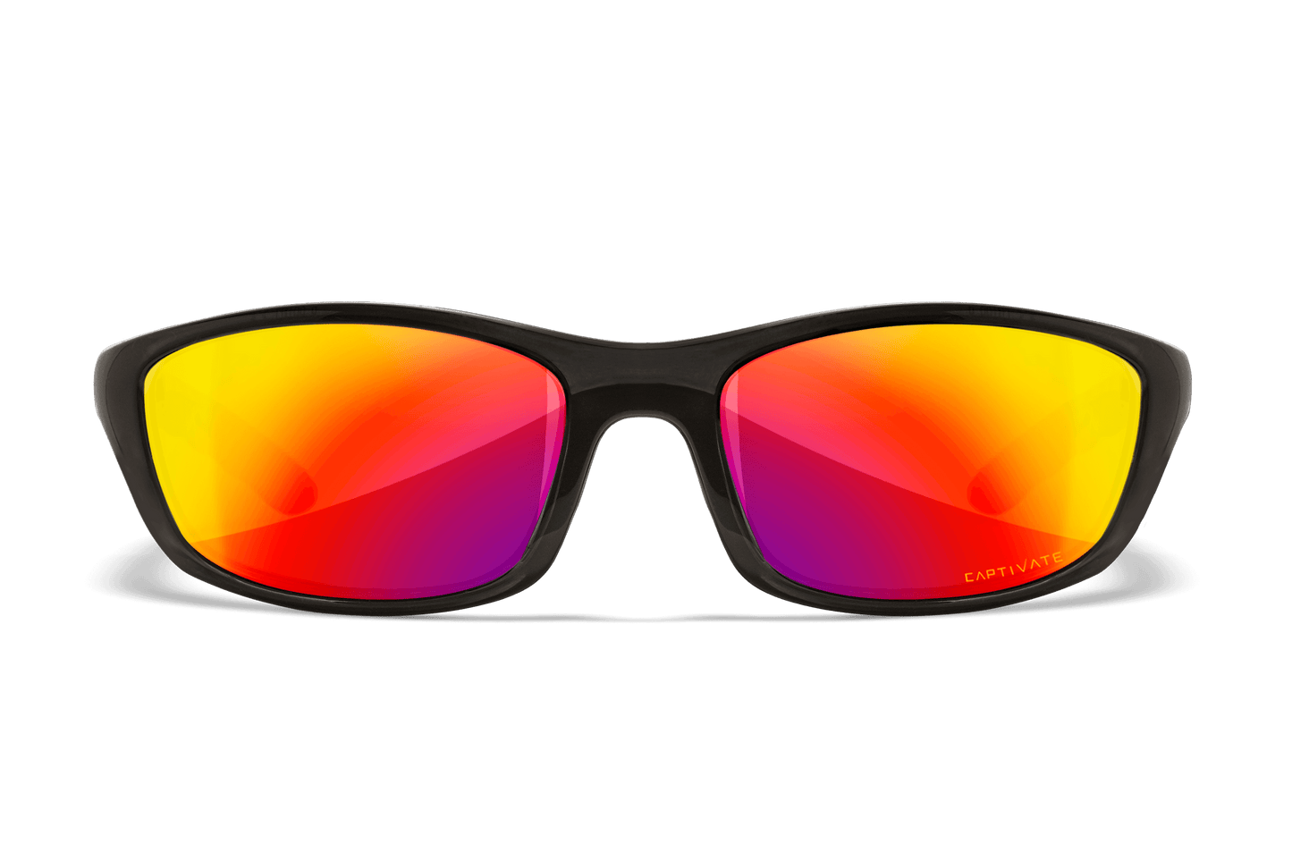 Wiley X P-17 Black Crystal frame, Captivate polarized red mirror lens