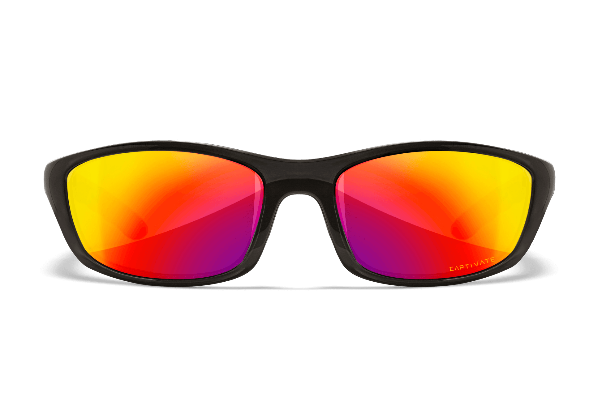 Wiley X P-17 Black Crystal frame, Captivate polarized red mirror lens