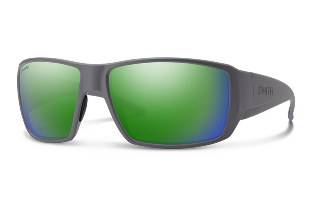 Guide's Choice Matte Cement Frame + ChromaPop Glass Polarized Green Mirror Lens